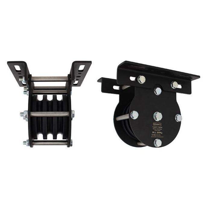 Poulie charge lourde 100mm (triple rainure) (pour corde)