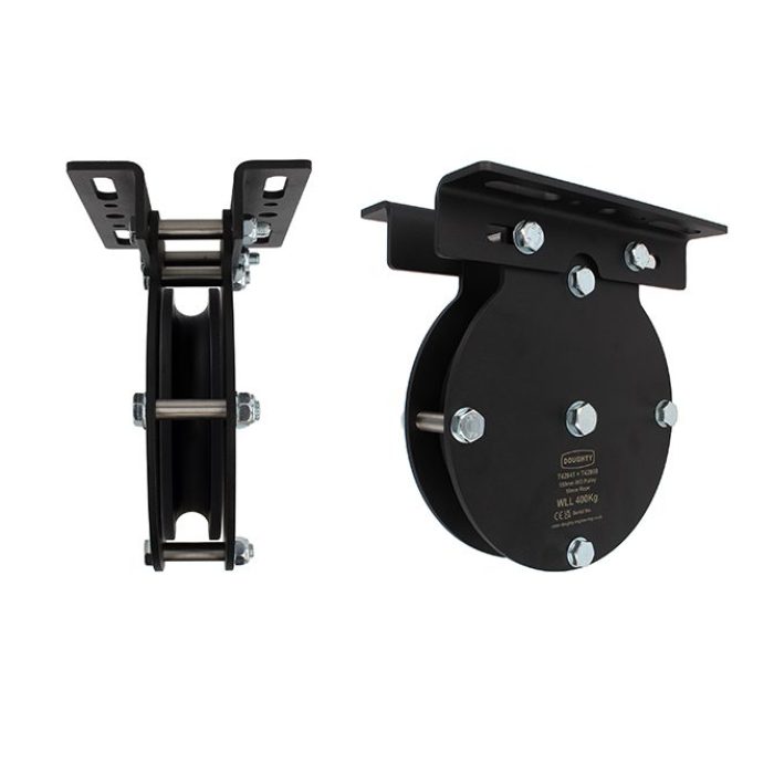 Poulie charge lourde 150mm (simple rainure) (pour corde)