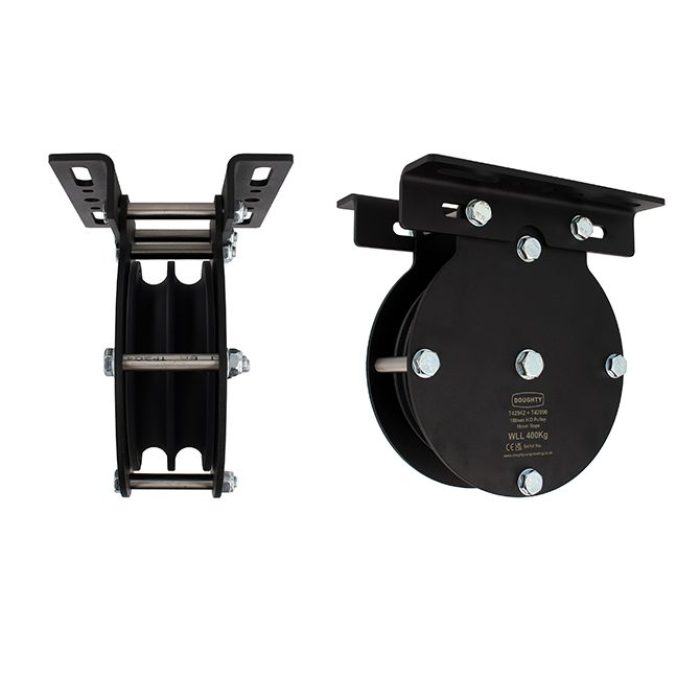 Poulie charge lourde 150mm (double rainure) (pour corde)