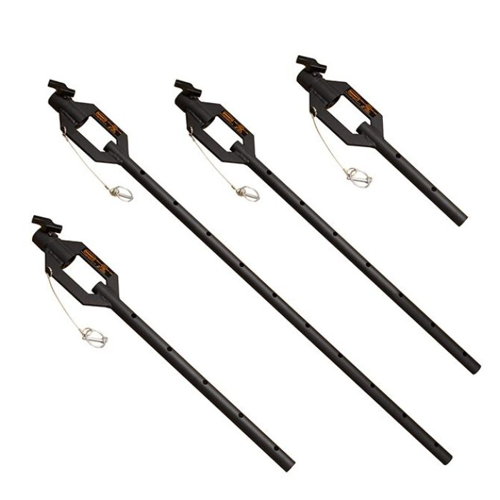 Bras tombant ajustable en tube de 28mm avec récepteur pour spigot 28mm, 50cm, noir