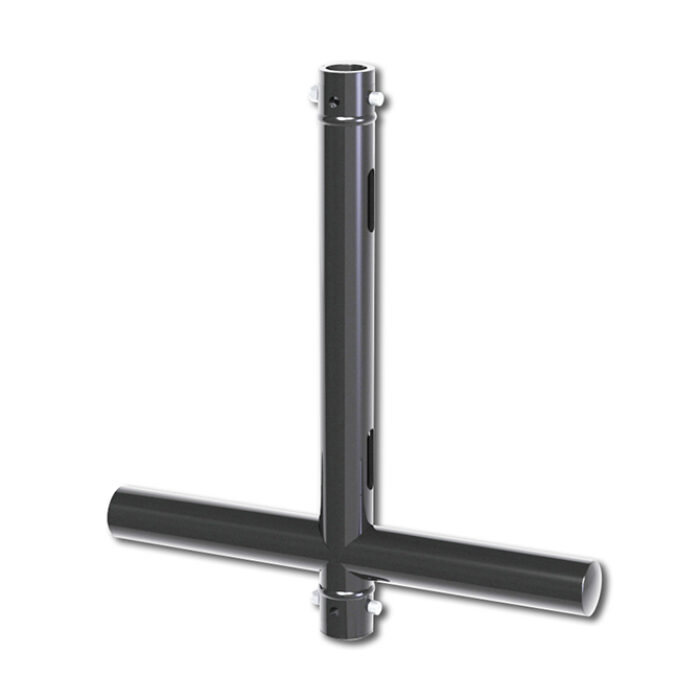 T modulaire 500mm passant en tube de 48-51mm, livré avec 2 goupilles à écrou CCS6-604, noir