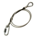 Elingue de sécurité 4mm x 650 avec maillon rapide M6, CMU 200kg, argent