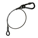 Elingue de sécurité 4mm x 650 avec crochet pour lyre asservis, CMU 36kg, argent