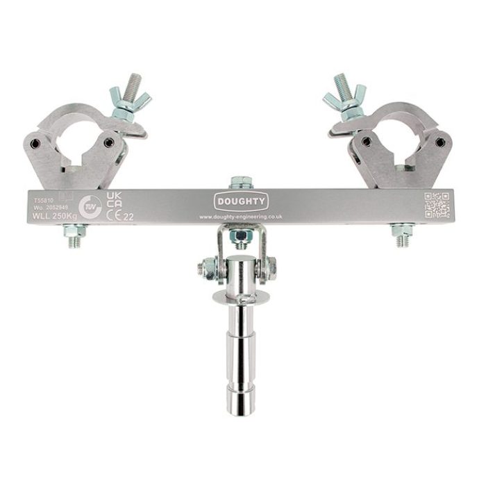 Adaptateur pour structure multi taille sur un spigot 28mm inclinable, CMU 250kg, argent