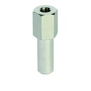 Spigot 16mm court à pas de vis M10, aluminium