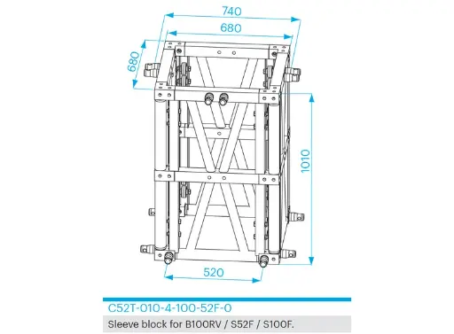 [C52T-010-4-100/52F-0] C TOWER SLEEVEBL 4-WAY 100/52