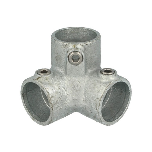 [T12800] Coude de serrage 3-voies galvanisé pour tubes de 48mm