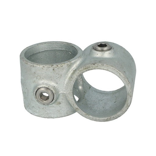 [T16100] Double bague de serrage à 90° galvanisé  pour tubes de 48mm