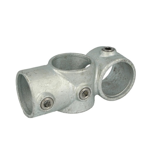 [T16500] Bague de serrage en T doublé d'une bague de serrage simple à 90° galvanisé pour tubes de 48mm