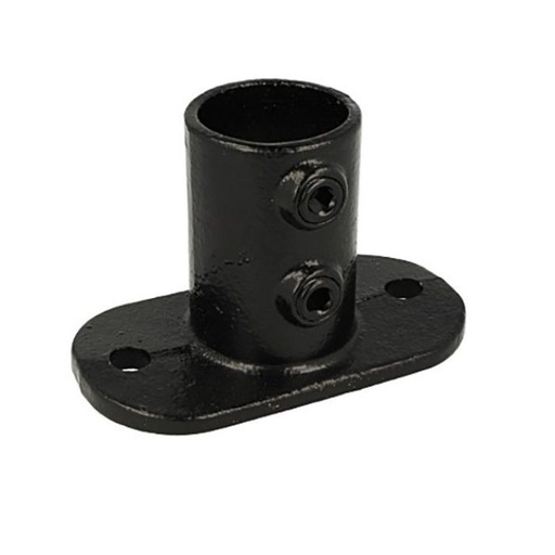 [T1320001] Bague de serrage au sol galvanisé pour main courante en tube de 48mm, noir