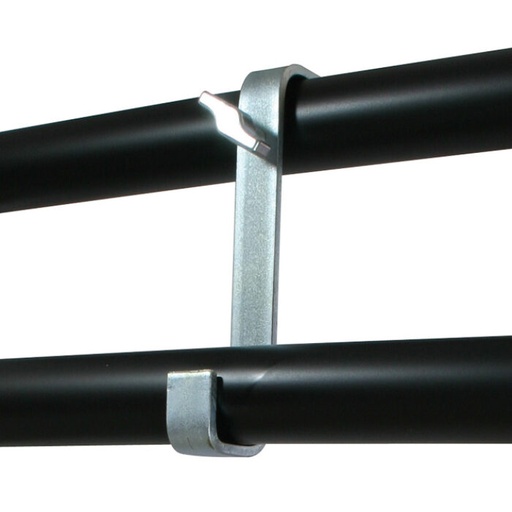 [T19700] Double crochet vrillé 180° pour tubes de 48-51mm (entraxe 150mm), CMU 40kg