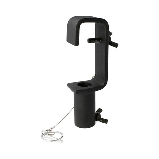 [T20901] Crochet TV avec récepteur spigot 28mm pour tube de 48-51mm, CMU 150kg, noir