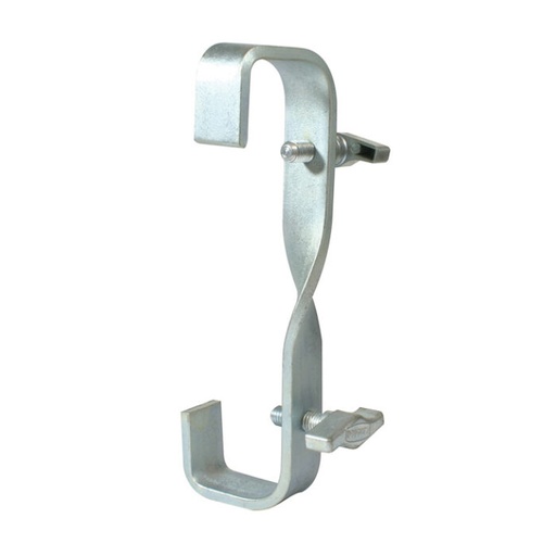 [T21500] Double crochet vrillé 90° pour tubes de 48-51mm (entraxe 150mm), CMU 40kg