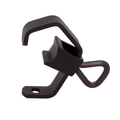 [T21801] Hook Clamp 20-50mm UNIVERSAL Truss mit Traversen-Schutzlasche, WLL 40kg, Schwarz