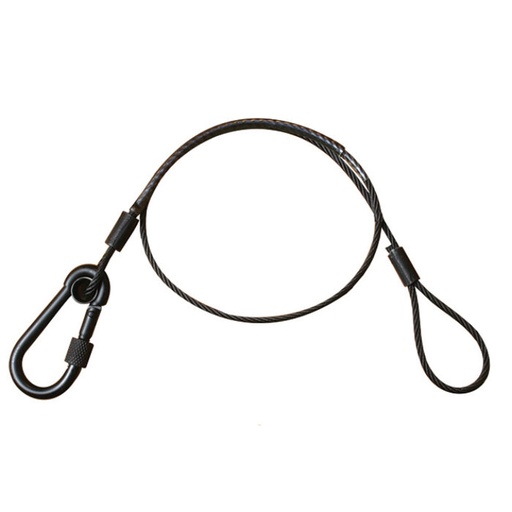 [T22001] Elingue de sécurité  60cm, 3mm, mousqueton à vis M6x60, CMU 15kg