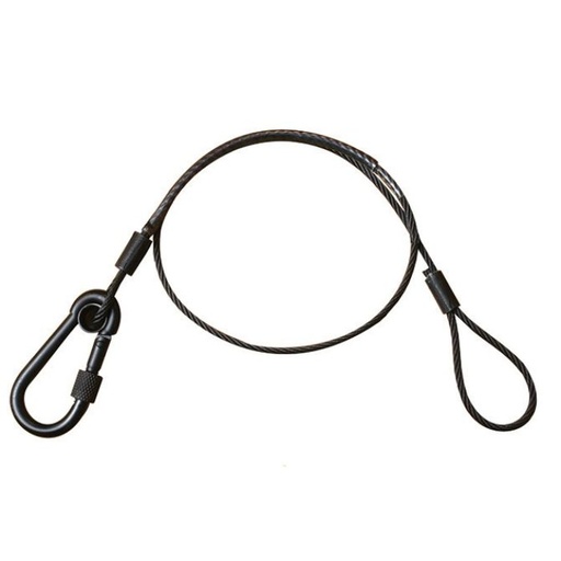 [T220025] Elingue de sécurité  60cm, 3mm, mousqueton à vis M6x60, CMU 25kg