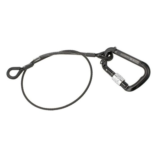 [T2820501] Elingue de sécurité max. 50kg (4mm x 700mm avec mousqueton) (noire)