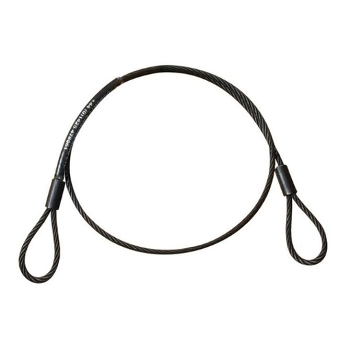 [T2849001] Elingue de sécurité  60cm, 3mm, CMU 100kg, noir