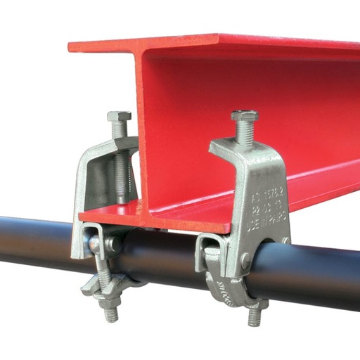 [T29497] Paire de Pinces GRAVLOCK pour montage de tube de 48mm sur poutre en T ou H,  CMU 600kg