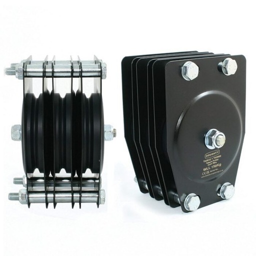 [T42812] 100mm BASIC Flaschenzug Block (Dreier Rille) (für Drahtseil)