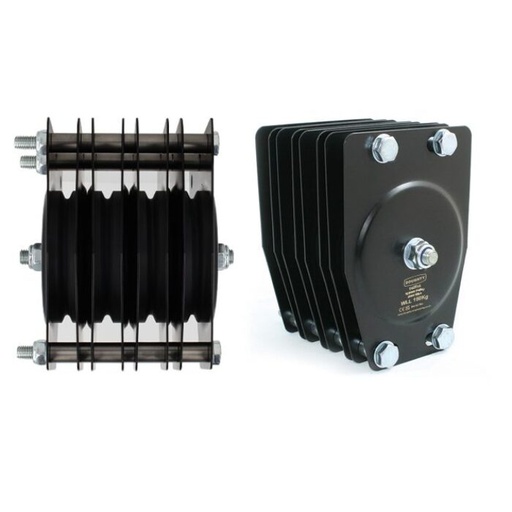 [T42813] 100mm BASIC Flaschenzug Block (Vierer Rille) (für Drahtseil)