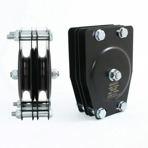 [T42837] 100mm BASIC Flaschenzug Block (Doppel Rille) (für Seil)