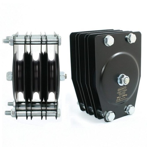 [T42838] 100mm BASIC Flaschenzug Block (Dreier Rille) (für Seil)