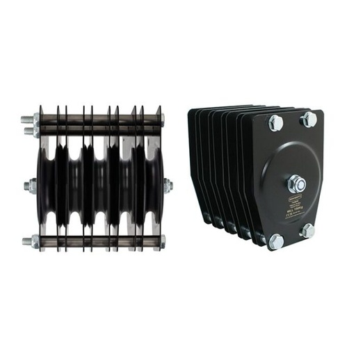 [T42840] Poulie standard 100mm (quintuple rainure) (pour corde)