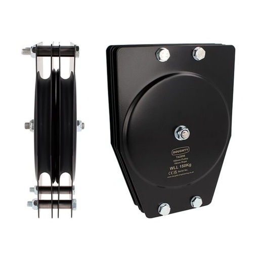 [T42856] 180mm BASIC Flaschenzug Block (Doppel Rille) (für Seil)