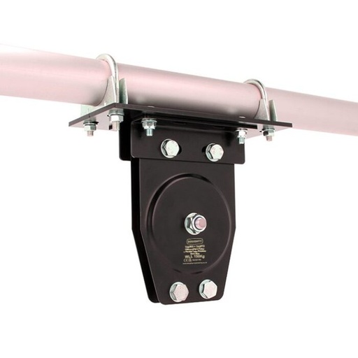 [T42890] Equerres avec 2 boulons en "U" pour la fixation de poulie sur un tube de 48-51mm, CMU 150kg, noir