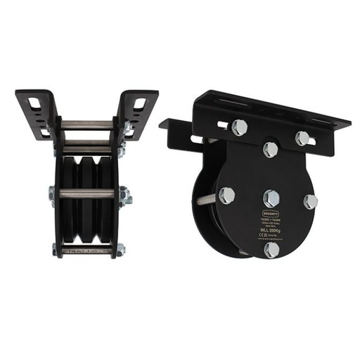 [T42902] Poulie charge lourde 100mm (double rainure) (pour câble)