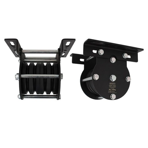 [T42904] Poulie charge lourde 100mm (quadruple rainure) (pour câble)