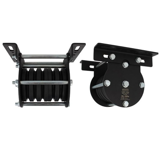 [T42905] Poulie charge lourde 100mm (quintuple rainure) (pour câble)