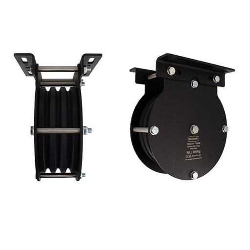 [T42923] Poulie charge lourde 200mm (triple rainure) (pour câble)