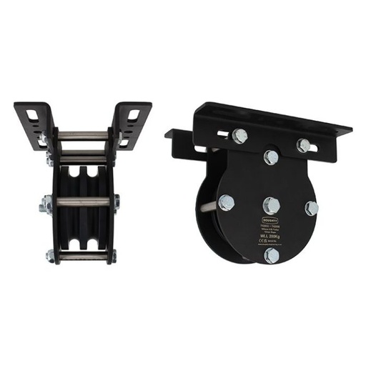 [T42932] Poulie charge lourde 100mm (double rainure) (pour corde)