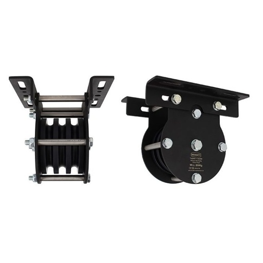 [T42933] Poulie charge lourde 100mm (triple rainure) (pour corde)