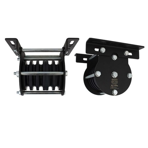 [T42935] Poulie charge lourde 100mm (quintuple rainure) (pour corde)