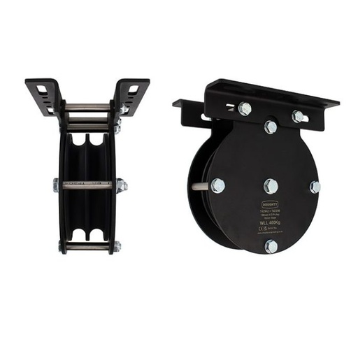 [T42942] Poulie charge lourde 150mm (double rainure) (pour corde)