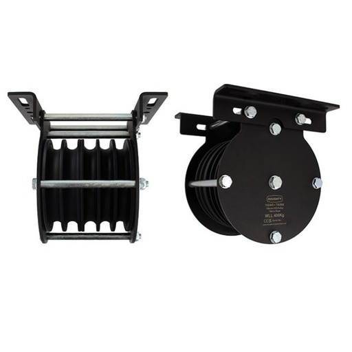 [T42945] Poulie charge lourde 150mm (quintuple rainure) (pour corde)