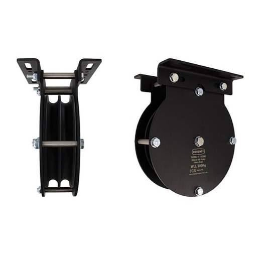 [T42952] Poulie charge lourde 200mm (double rainure) (pour corde)