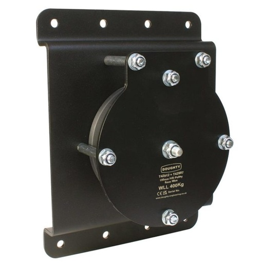 [T42997] Plaque de fixation mural de pour poulie 100mm, CMU 200kg, noir