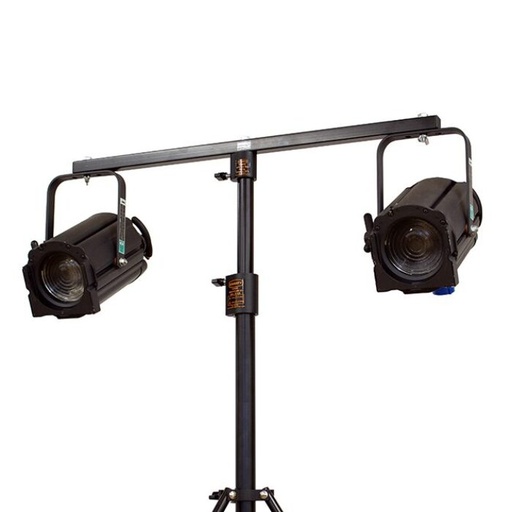 [T43001] Barre pour barre en T à 2 projecteurs, SANS tête pour pied, noir