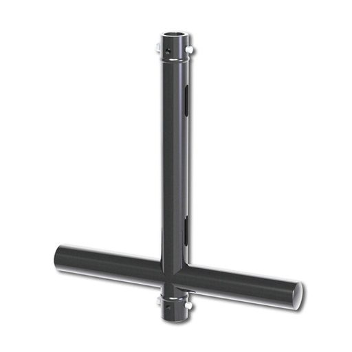 [T45768] T modulaire 500mm passant en tube de 48-51mm, livré avec 2 goupilles à écrou CCS6-604, noir