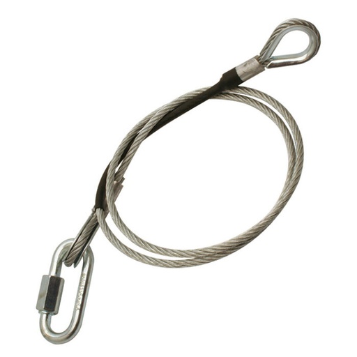 [T45850] Elingue de sécurité 4mm x 650 avec maillon rapide M6, CMU 100kg, argent