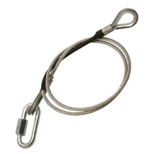 [T45853] Elingue de sécurité 4mm x 650 avec maillon rapide M6, CMU 200kg, noir
