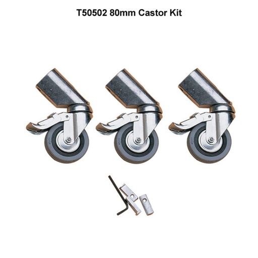[T50502] Ensemble de roues 75mm (pour pied poursuite, Studio 2000, 3500, 5000 etc.)
