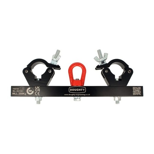[T55725] Support structure SOLID avec œillet rouge 27x39mm, entraxe 207-339mm, CMU 250kg, noir