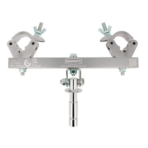 [T55810] Adaptateur pour structure multi taille sur un spigot 28mm inclinable, CMU 250kg, argent