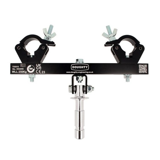 [T55815] Adaptateur pour structure multi taille sur un spigot 28mm inclinable, CMU 250kg, noir
