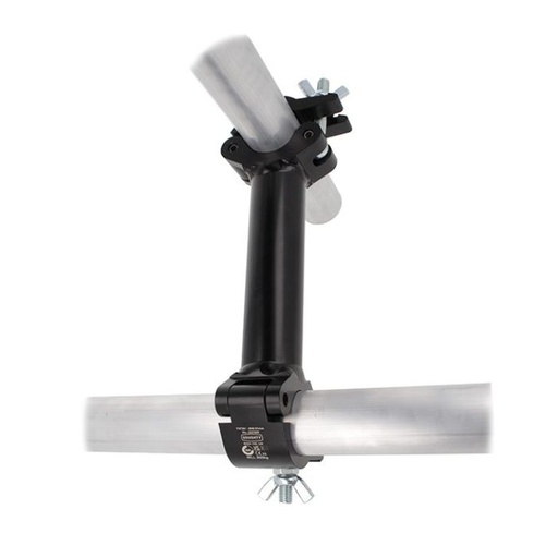 [T57376] Double collier fix 90° entraxe 1'000mm pour tubes de 48-51mm, noir